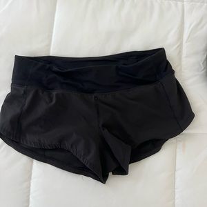 Lululemon black speed up shorts